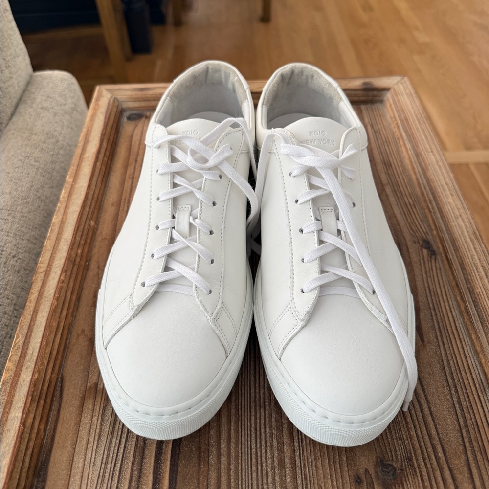 KOIO Men's White Leather Sneakers